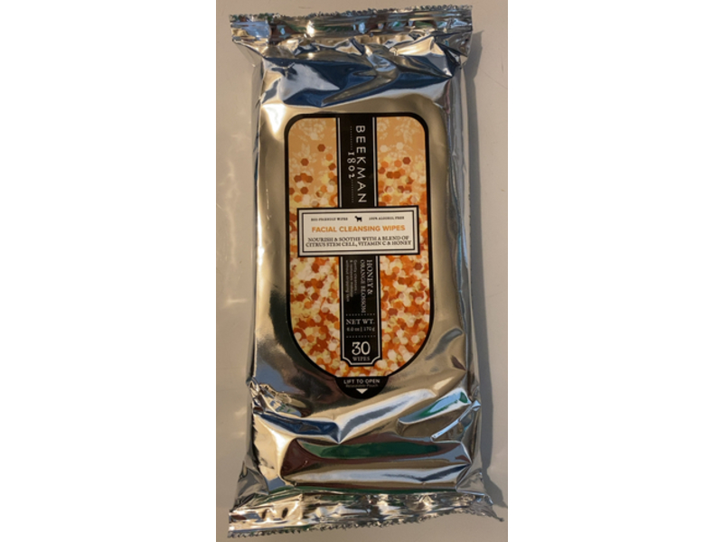 Beekman 1802 Facial Cleansing Wipes, Honey & Orange Blossom, 30 Count