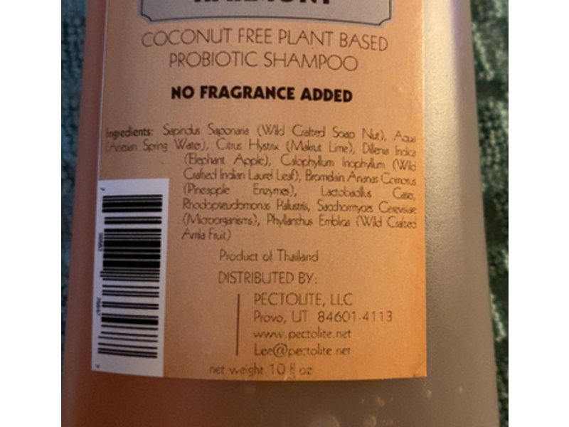 Pectolite Probiotic Shampoo, Harmony, Coconut Free