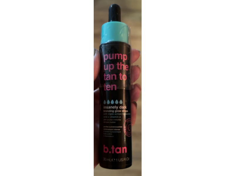 b.tan Pump Up the Tan to Ten Insanely Dark Bronzing Glow Drops, 1 fl oz/30 mL