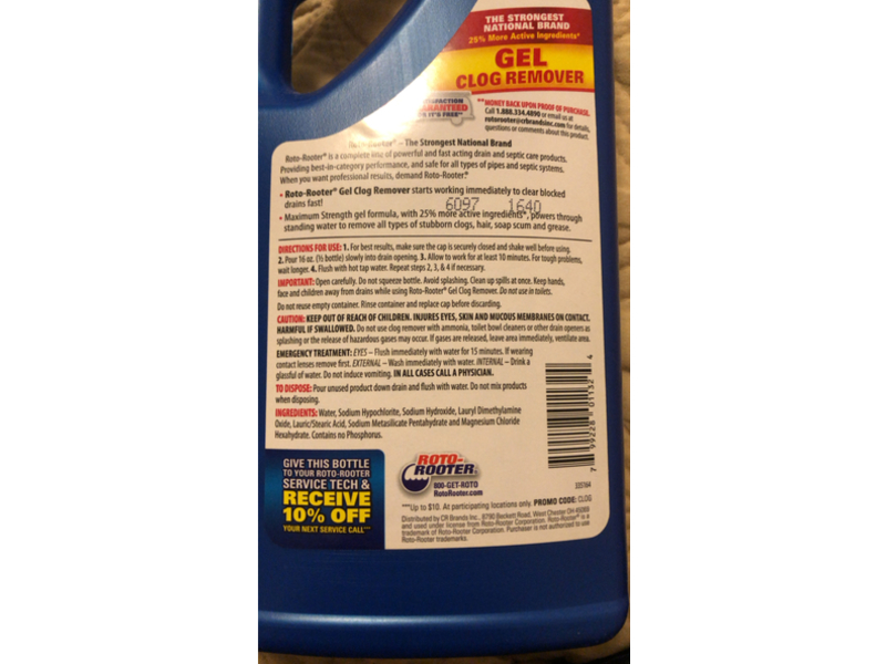 Roto Rooter Gel Clog Remover, 32 fl oz/0.94 L