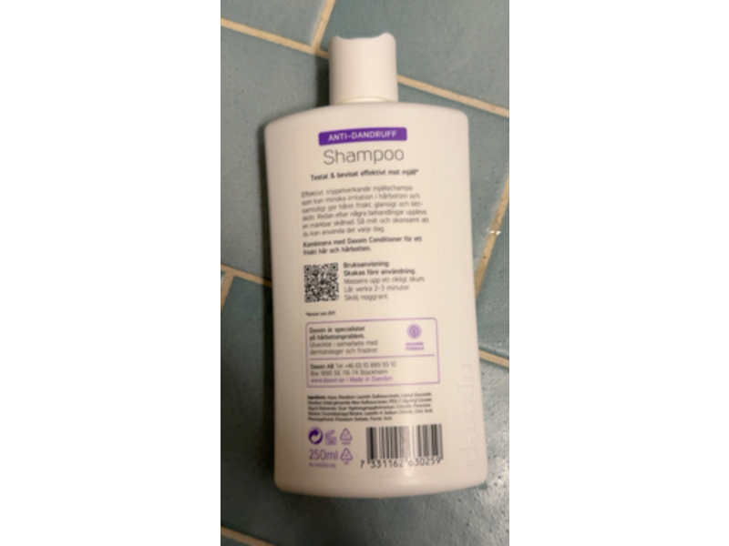 Daxxin Of Sweden Anti Dandruff Shampoo, Fragrance Free, 250 mL