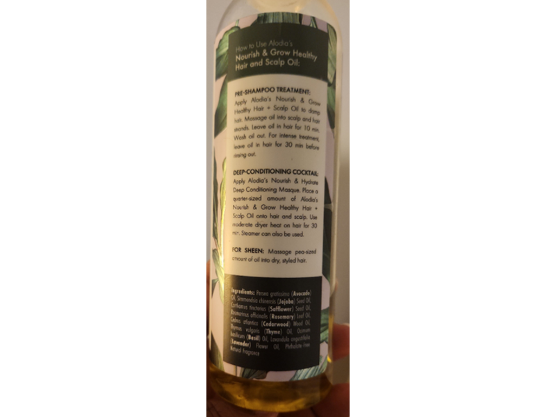 Alodia Healthy Hair + Scalp Oil, Nourish & Grow, Nut Free Formula, 8 fl oz/240 mL