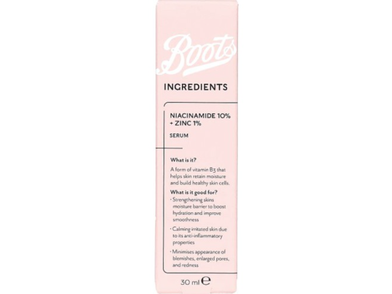 Boots Ingredients Niacinamide 10% + Zinc 1% Serum, 30 mL