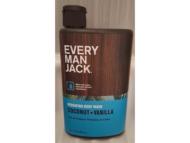Every Man Jack Hydrating Body Wash, Coconut + Vanilla, 13.5 fl oz/400 mL
