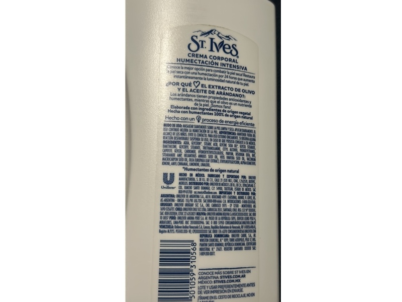 St. Ives Intensive Moisturization Body Cream, Olive & Cranberry Oil, 532 mL