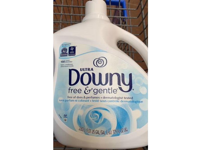Downy Liquid Fabric Softener, Free & Gentle, 150 Loads,129 fl oz/3.83 L