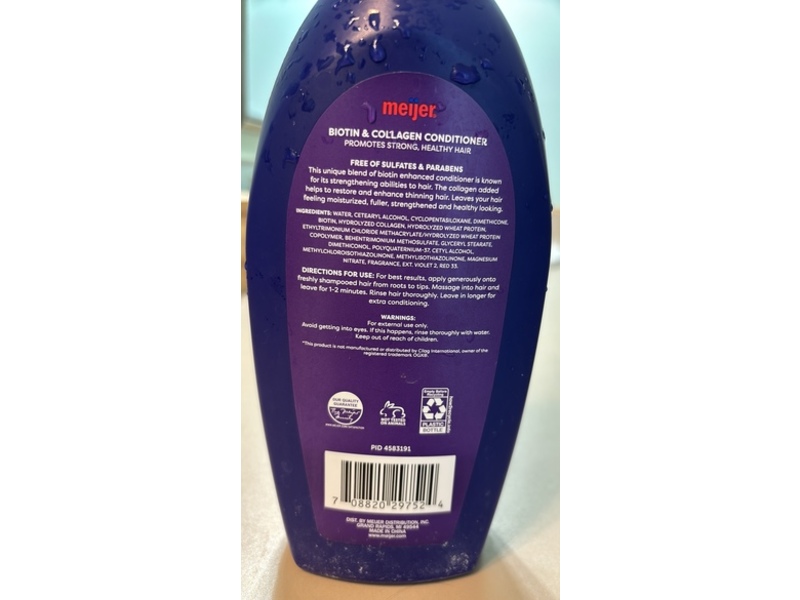 Meijer Biotin & Collagen Conditioner, 25.4 fl oz/750 mL