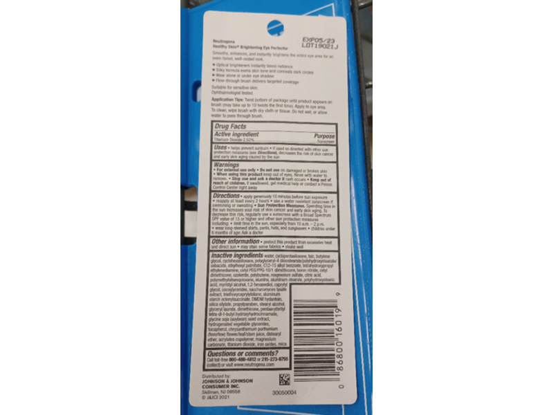 Neutrogena Healthy Skin Eye Perfector, Buff 09, SPF 20, 0.17 oz/4.9 g