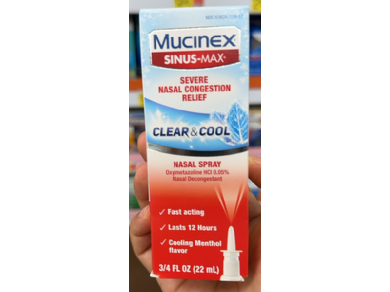 Mucinex Sinus - Max Nasal Spray, Clear & Cool, 3/4 fl oz/22 mL, Pack Of 2