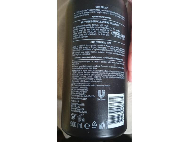 TRESemme Cleanse & Replenish Shampoo With Multi-Vitamin, Deep Cleansing, 900 mL