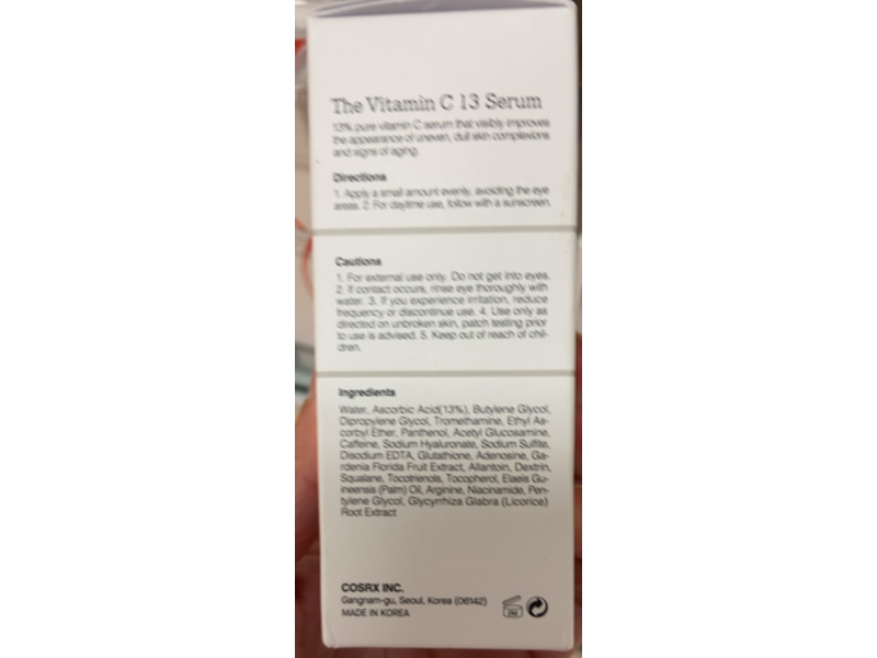 Cosrx Pure Vitamin C 13 Serum, 0.67 fl oz/20 mL