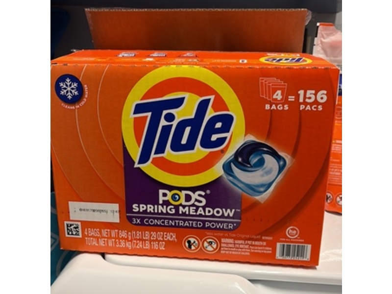 Tide Pods, Spring Meadow, 156 Pacs, 116 oz/3.36 kg
