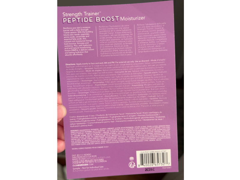 Olehenriksen Strength Trainer Peptide Boost Facial Moisturizer, 0.05 fl oz/1.5 mL