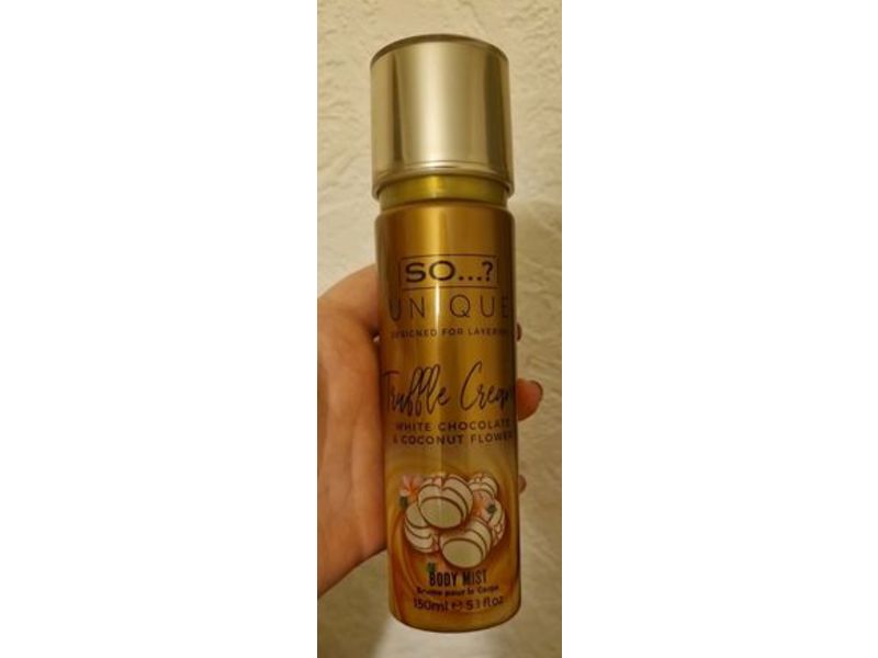 So...? Unique Truffle Cream Body Mist, White Chocolate & Coconut Flowerm, 5.1 fl oz/150 mL