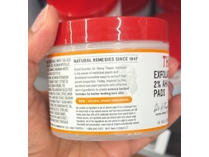 Thayers Exfoliating 2% Aha Toner Pads, 60 Count