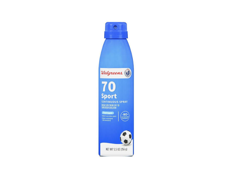 Walgreens Continuous Spray Sunscreen, SPF 70 UVA/UVB, Sport, Fresh Scent, 5.5 oz/156 g