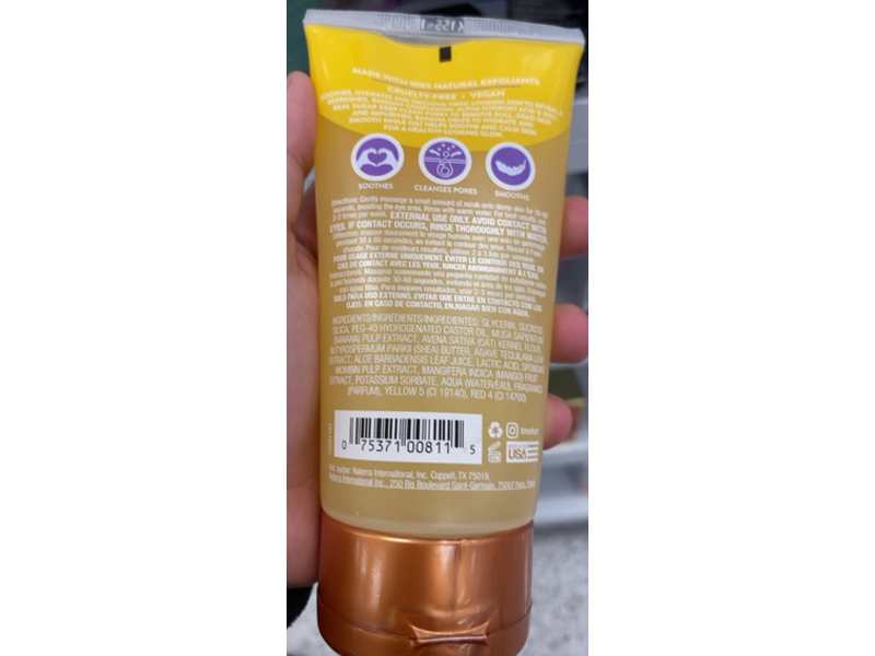 Tree Hut Nourishing Sugar Face Scrub, Banana + Oat & Aha, 7.4 oz/210 g