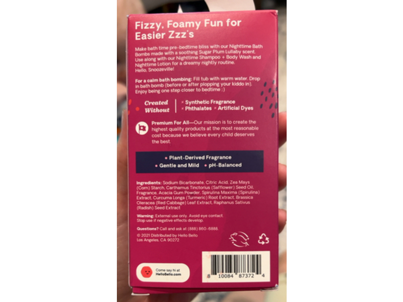 Hello Bello Sugar Plum Lullaby Night Bath Bombs, 2 oz