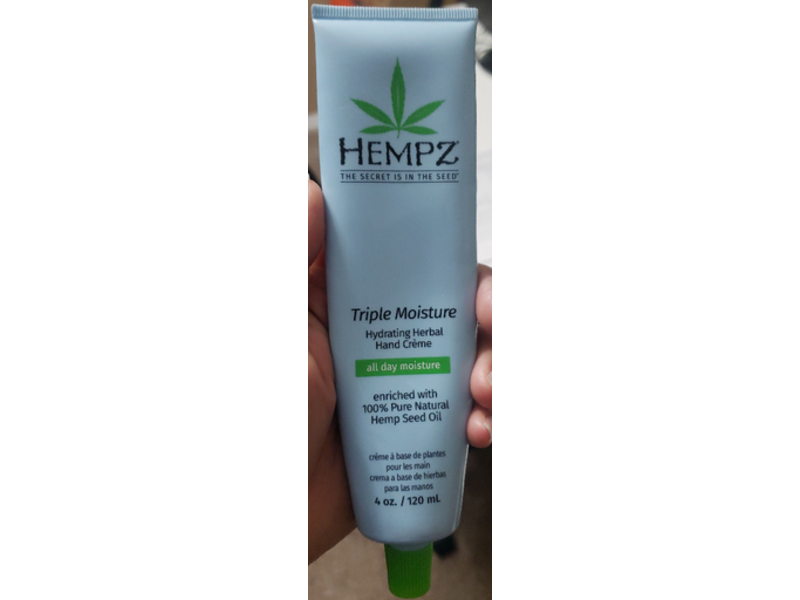 Hempz Triple Moisture Hydrating Herbal Hand Creme, All Day Moisture, 4 oz/120 mL