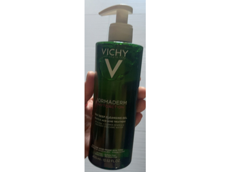 Vichy NormaDerm PhytoAction Daily Deep Cleansing Gel Acne Treatment, Salicylic Acid, 13.52 fl oz/400 mL