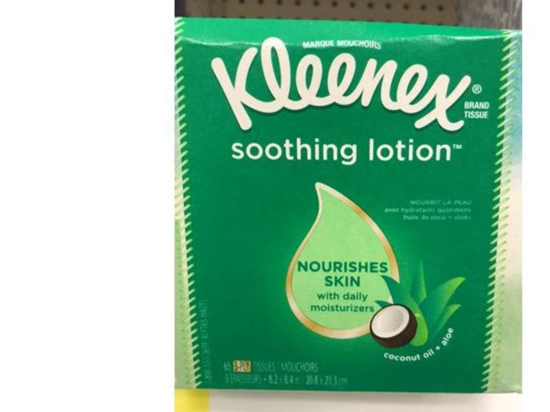 Kleenex Soothing Lotion Facial Tissues, Aloe & Vitamin E, 65 Count