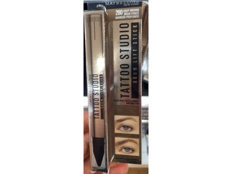 Maybelline New York Tattoo Studio Brow Lift Stick, 260 Deep Brown, 0.038 oz/1.1. g