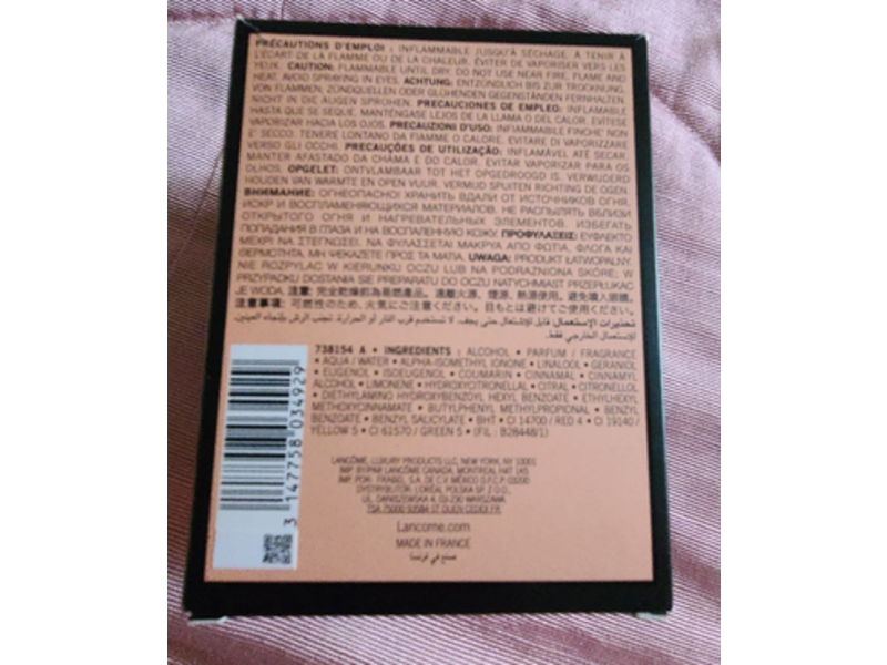 Lancome Tresor L' Eau De Parfum, 3.4 fl oz/100 mL