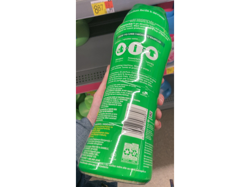 Gain Fireworks In-Wash Scent Booster, Original, 18.2 oz/515 g