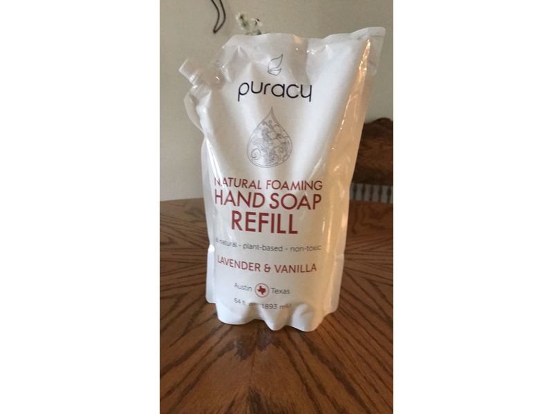 Puracy Natural Foaming Hand Soap Refill, Lavender and Vanilla, 64 fl oz