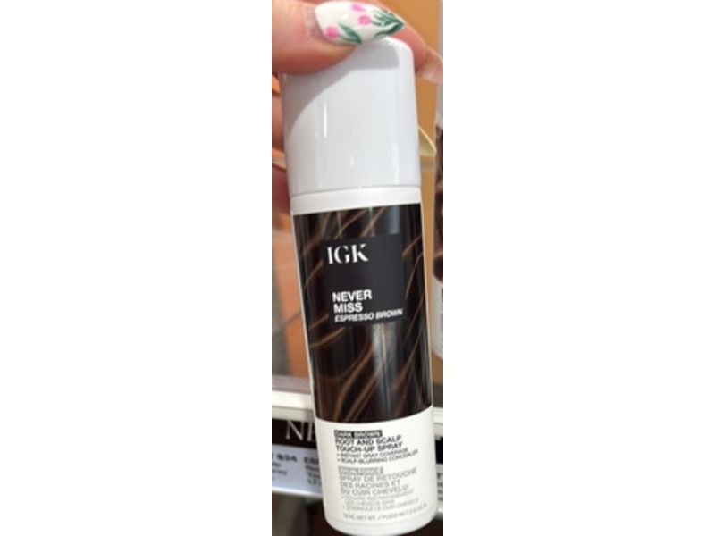 IGK Never Miss Root & Scalp Touch-Up Spray, Dark Brown, 2.0 oz/79 mL