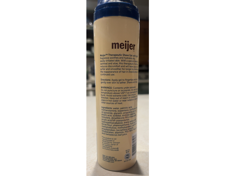 Meijer Therapeutic Shave Gel, Oatmeal Extract, 7 oz/198 g