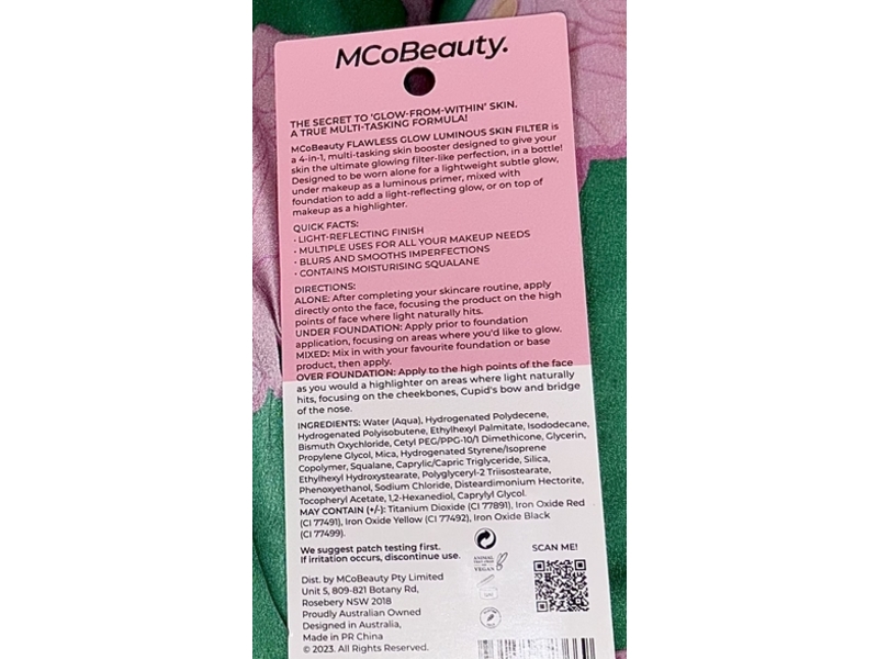 MCoBeauty Flawless Glow Luminous Skin Filter, 3.5 Light/Medium, 1.01 fl oz./30 mL