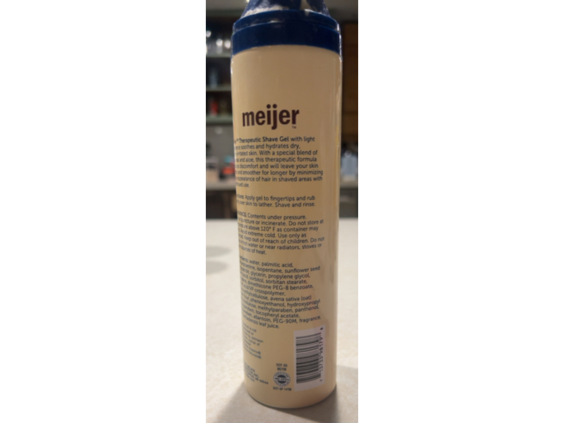 Meijer Therapeutic Shave Gel, Oatmeal Extract, 7 oz/198 g