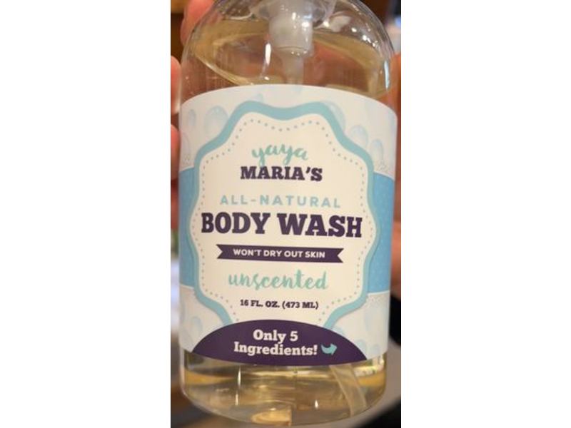Yaya Maria's All-Natural Body Wash, Unscented, 14 fl oz/473 mL, Pack Of 3