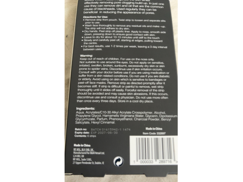 Skin Techniques Charcoal Nose Pore Strips, Witch Hazel, 6 Count, Pack of 5