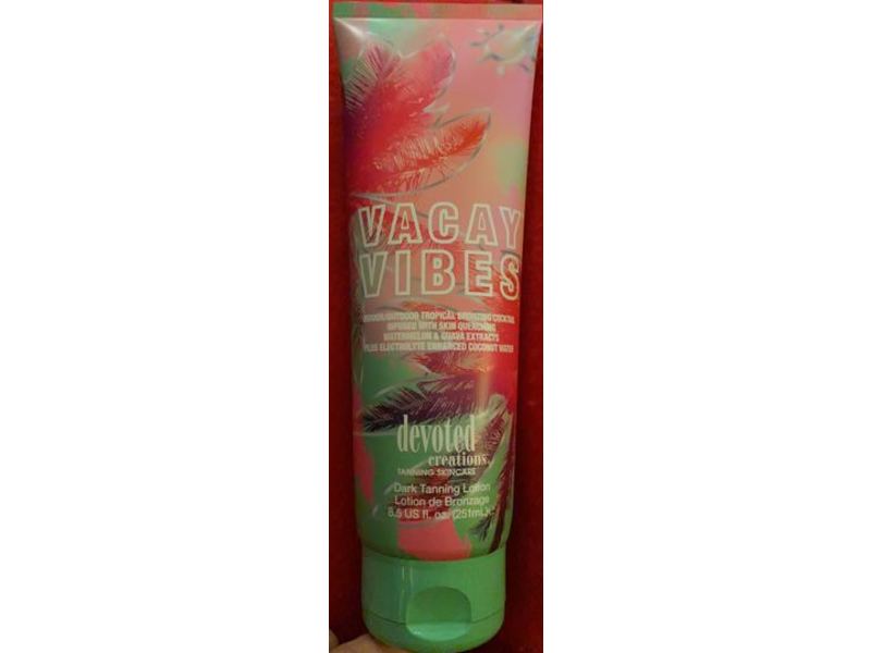 Devoted Creations Vacay Vibes Dark Tanning Lotion, Watermelon & Guava Extract, 8.5 fl oz/251 mL