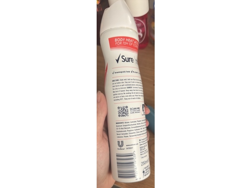 Sure Body Heat Activated Odour & Sweat Protect Anti-Perspirant, Watermelon Fresh, 250 mL