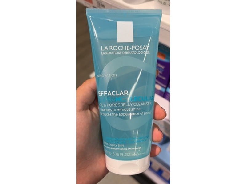 La Roche-Posay Effaclar Supramolecular Jelly Cleanser, Oil & Pores, Salicylic Acid + Niacinamide, 6.76 fl oz/200 mL