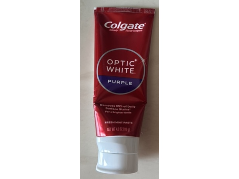 Colgate Optic White Fluoride Toothpaste, Fresh Mint, Purple, 4.2 fl oz/119 g, Pack Of 3