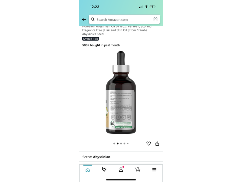 Horbaach Abyssinian Oil, Skin & Hair Oil, 4 fl oz/118 mL