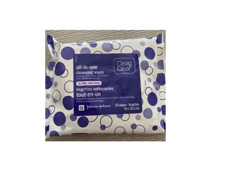 Clean & Clear All-In-One Cleansing Wipes, Oil-Free, 25 Count
