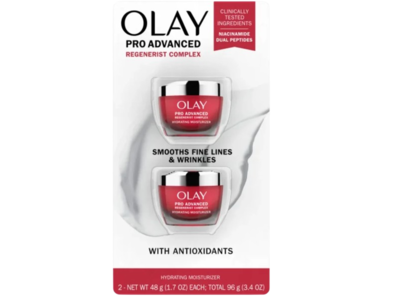 Olay Pro Advanced Regenerist Complex Hydrating Moisturizer, Niacinamide, 1.7 oz/48 g, Pack Of 2
