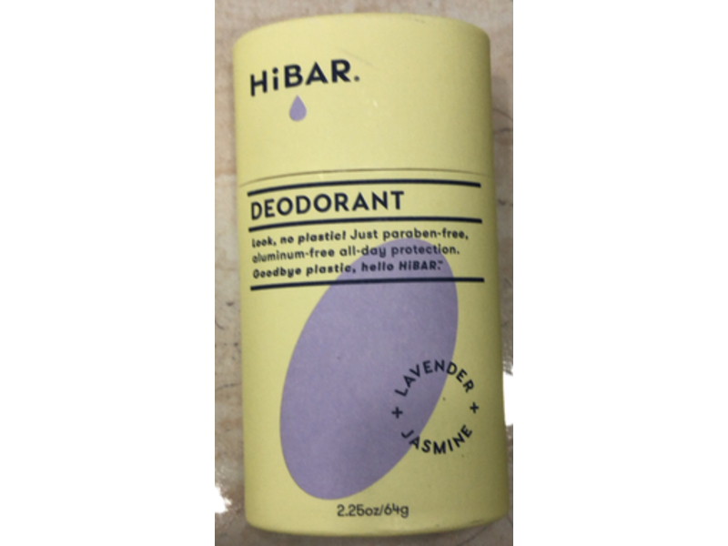 HiBAR Deodorant, Lavender + Jasmine, 2.25 oz/64 g