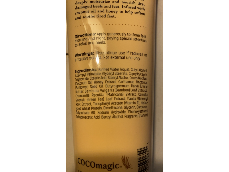 Cocomagic Heel & Foot Cream, Coconut Honey, 8 oz/227 g