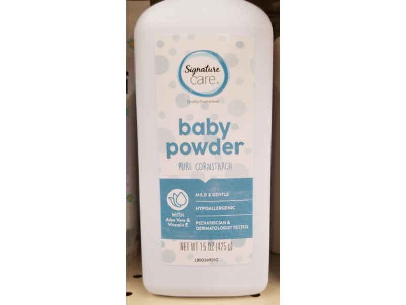 Signature Care Baby Powder, Pure Cornstarch, 15 oz/425 g