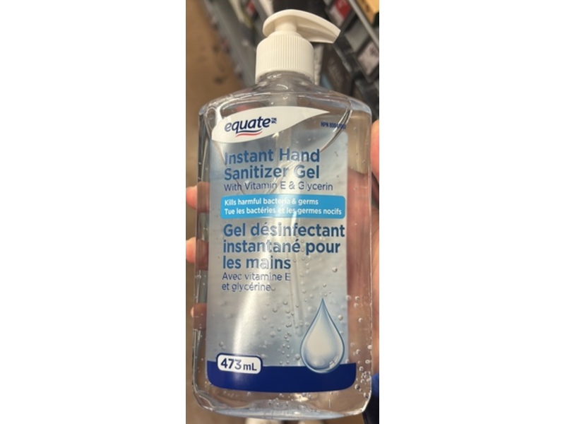 Equate Instant Hand Sanitizer Gel, Vitamin E & Glycerin, 473 mL