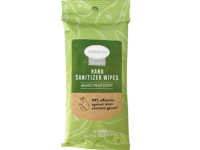 Sprouts Hand Sanitizer Wipes, Anjou Pear, 10 Counts