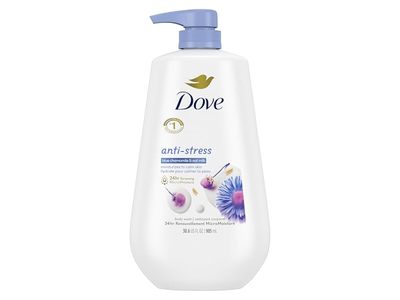 Dove Anti-Stress Body Wash, Blue Chamomile & Oat Milk, 30.6 fl oz/905 mL