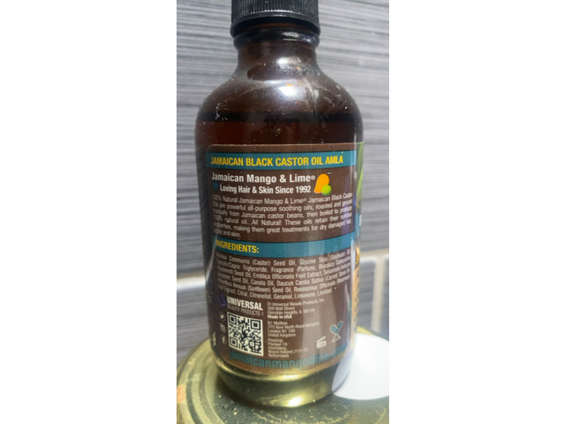 Jamaican Mango & Lime Black Castor Oil, Amla Strengthening Blend, 4 oz/118 mL