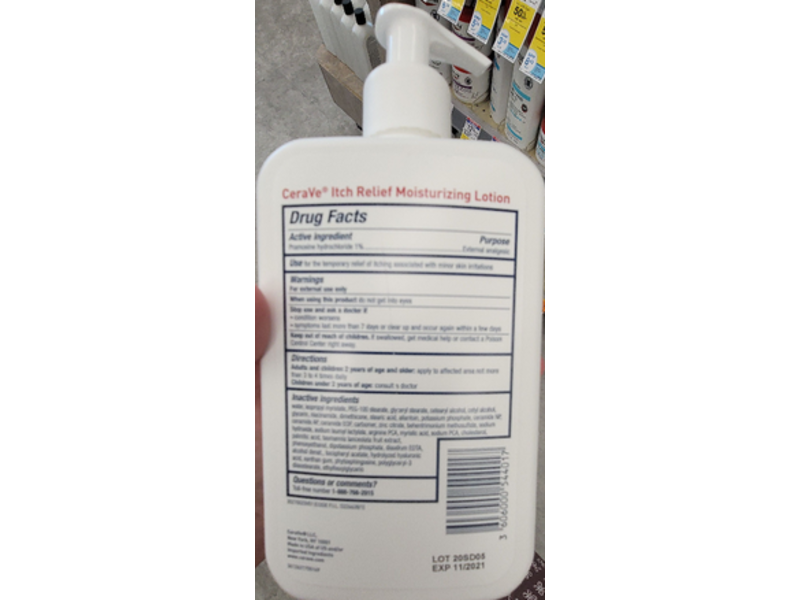 CeraVe Itch Relief Moisturizing Lotion, 16 fl oz/473 mL